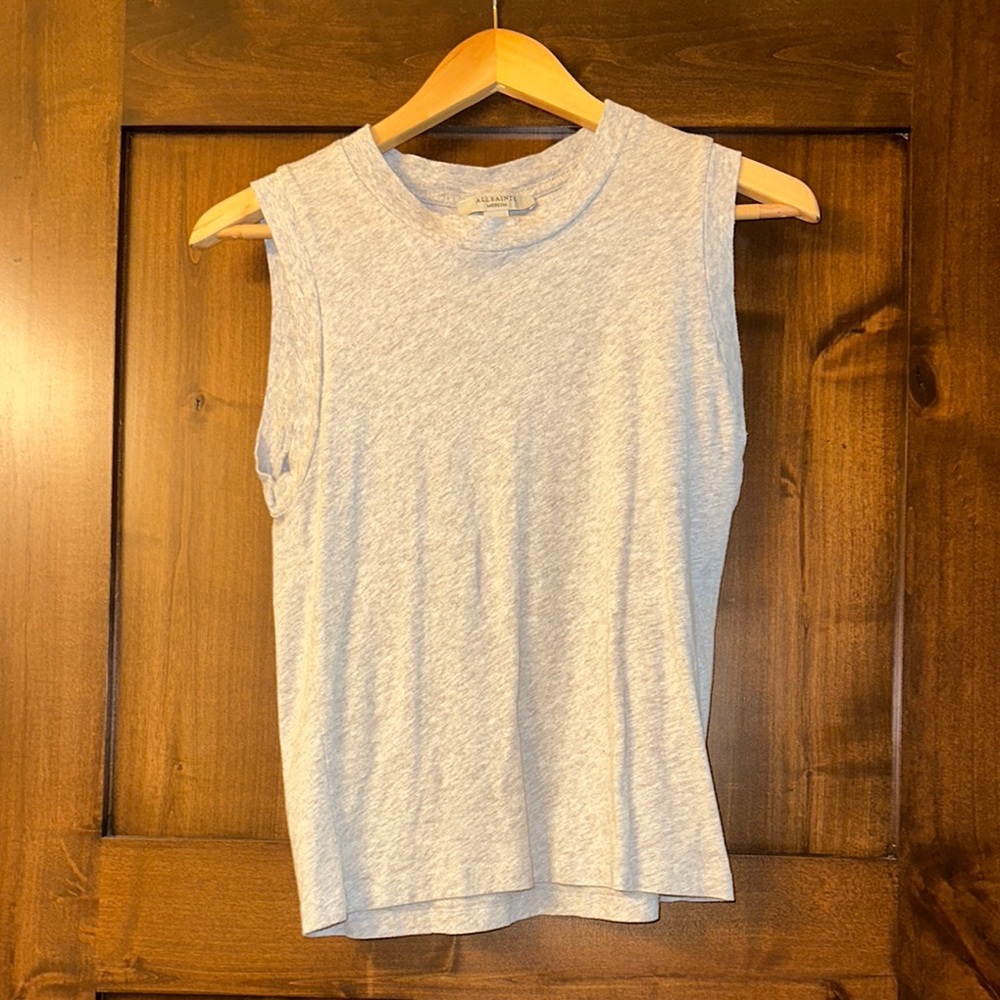 All Saints Gray Sleeveless Top